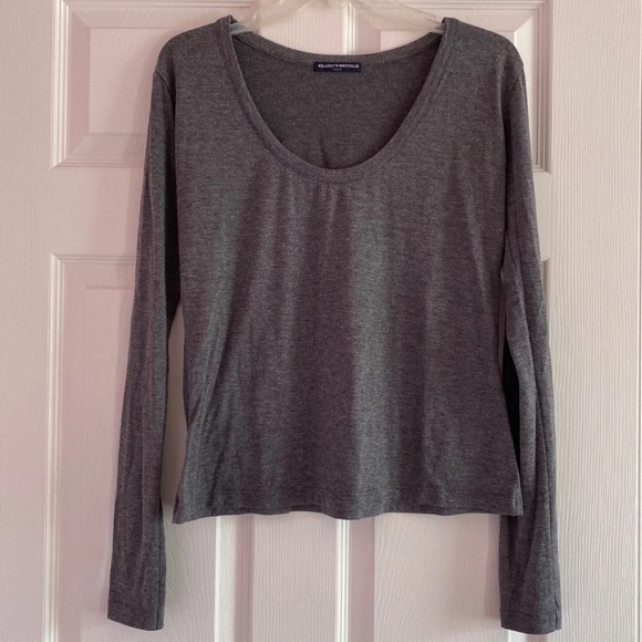 *4/$24* Brandy Melville Dark Grey Long Sleeve - Picture 2 of 8
